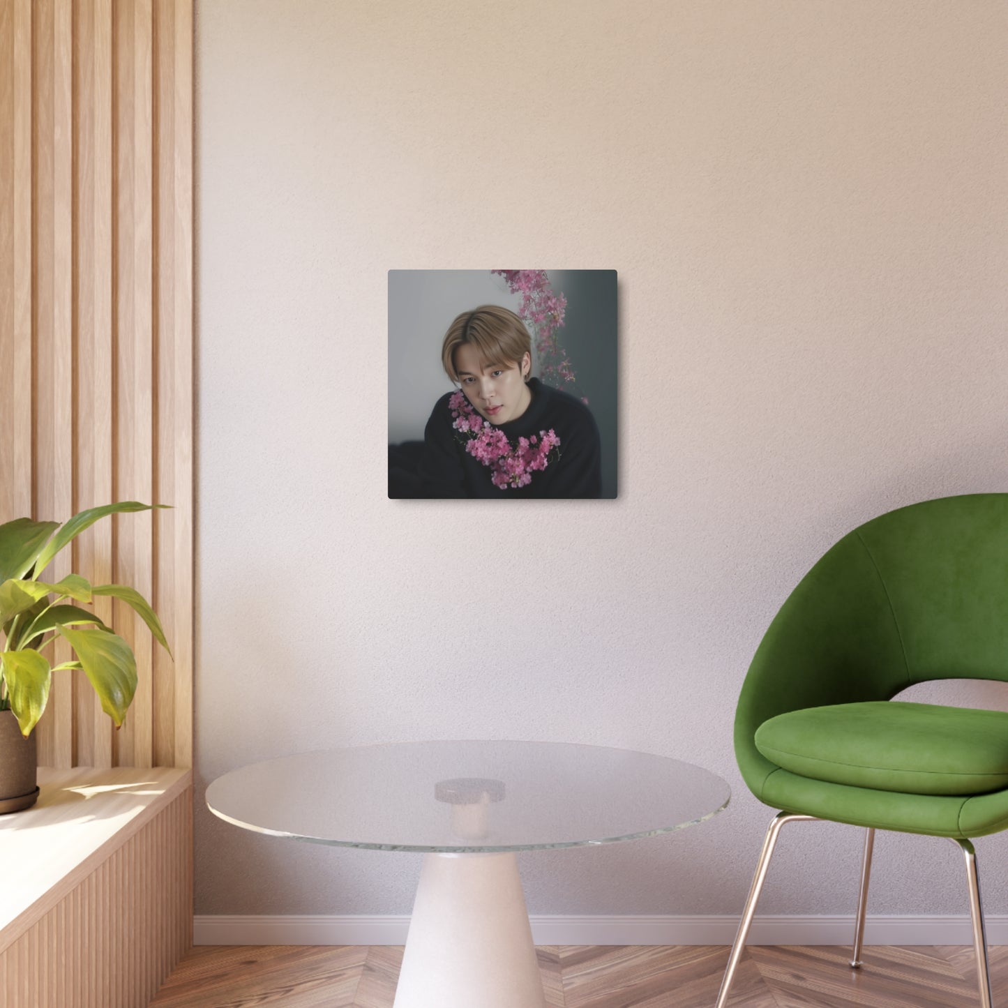 Pink Flower Jimin: [Metal Poster]